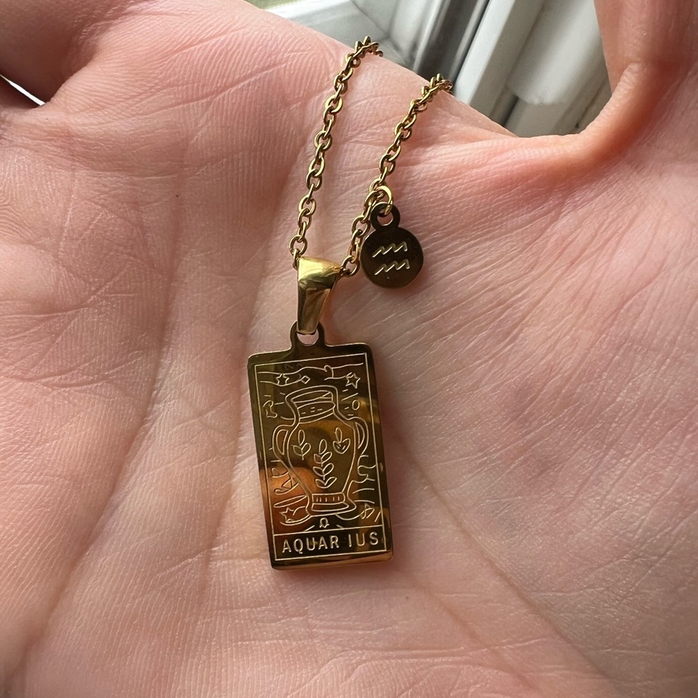 Aquarius Zodiac Necklace 14K Gold Filled
